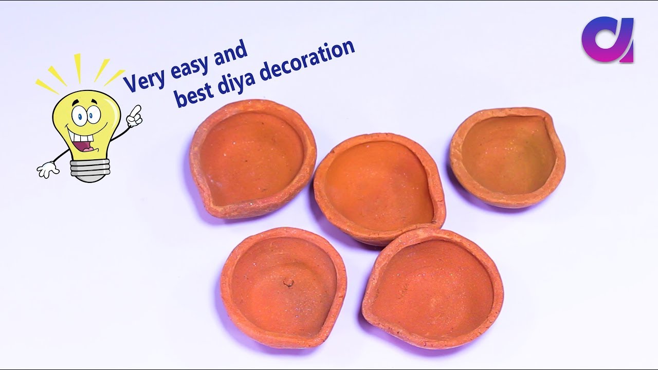 Very easy unique diya decoration at home | Diwali 2019 | Artkala
