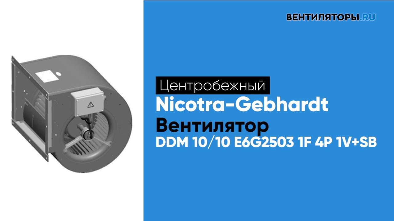 Обзор вентилятора DDM 10/10 E6G2503 1F 4P 1V+SB Nicotra Gebhardt | ВЕНТИЛЯТОРЫ.RU