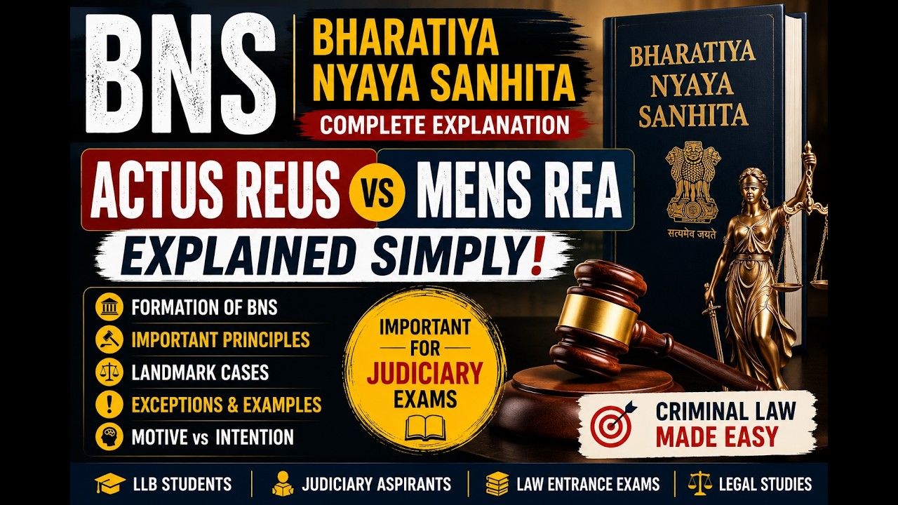 Bharatiya Nyaya Sanhita(BNS)| Formation of BNS| Actus Reus & Mens Rea| Important Cases| Criminal Law