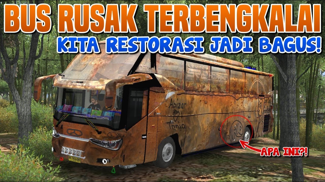 Rombak Bus Rongsok Terbengkalai SR2 Jadi Keren Banget‼️ Full Strobo & ACC | Bus Simulator ID