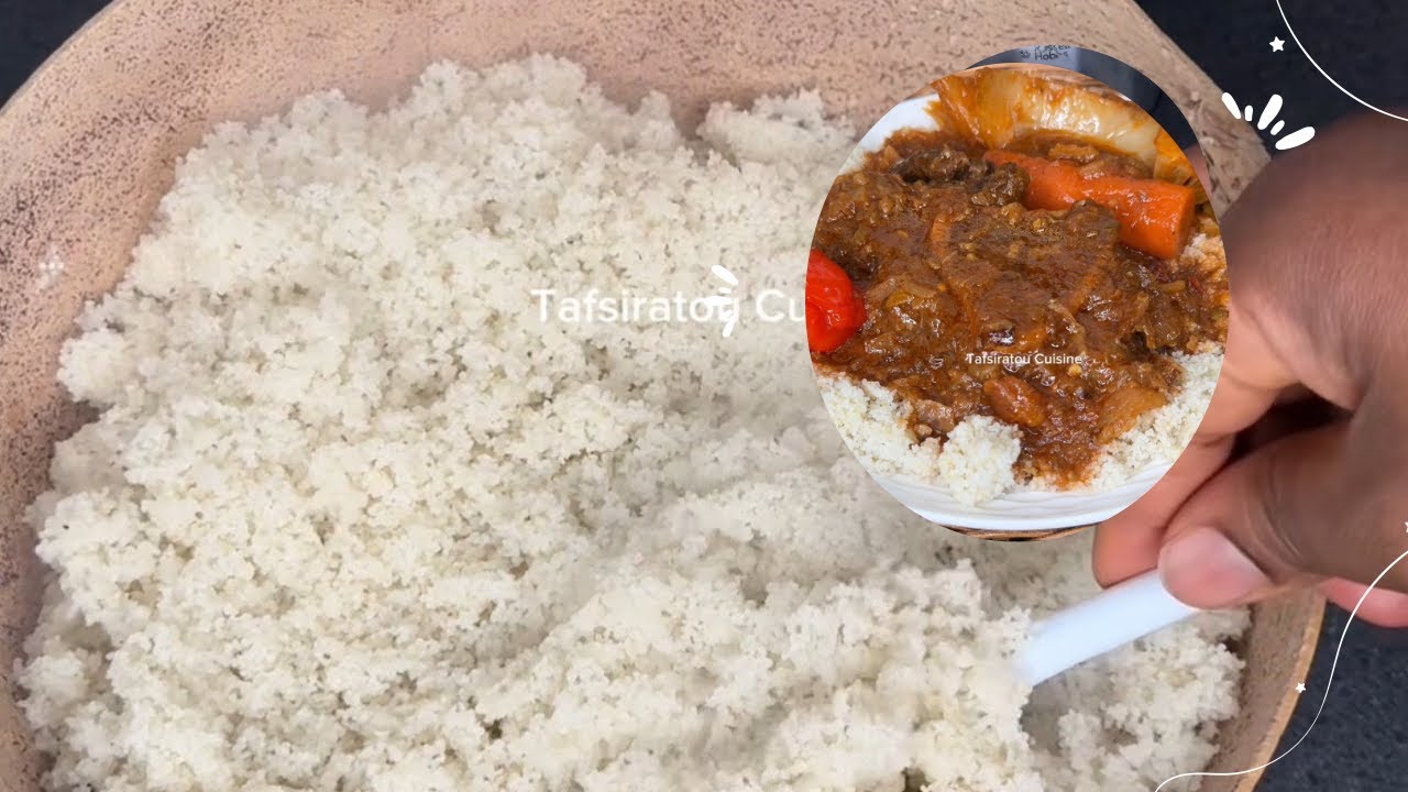 fongnè et mafè soupou (fonio avec sauce tomate)recette complete et détaillée😋😋