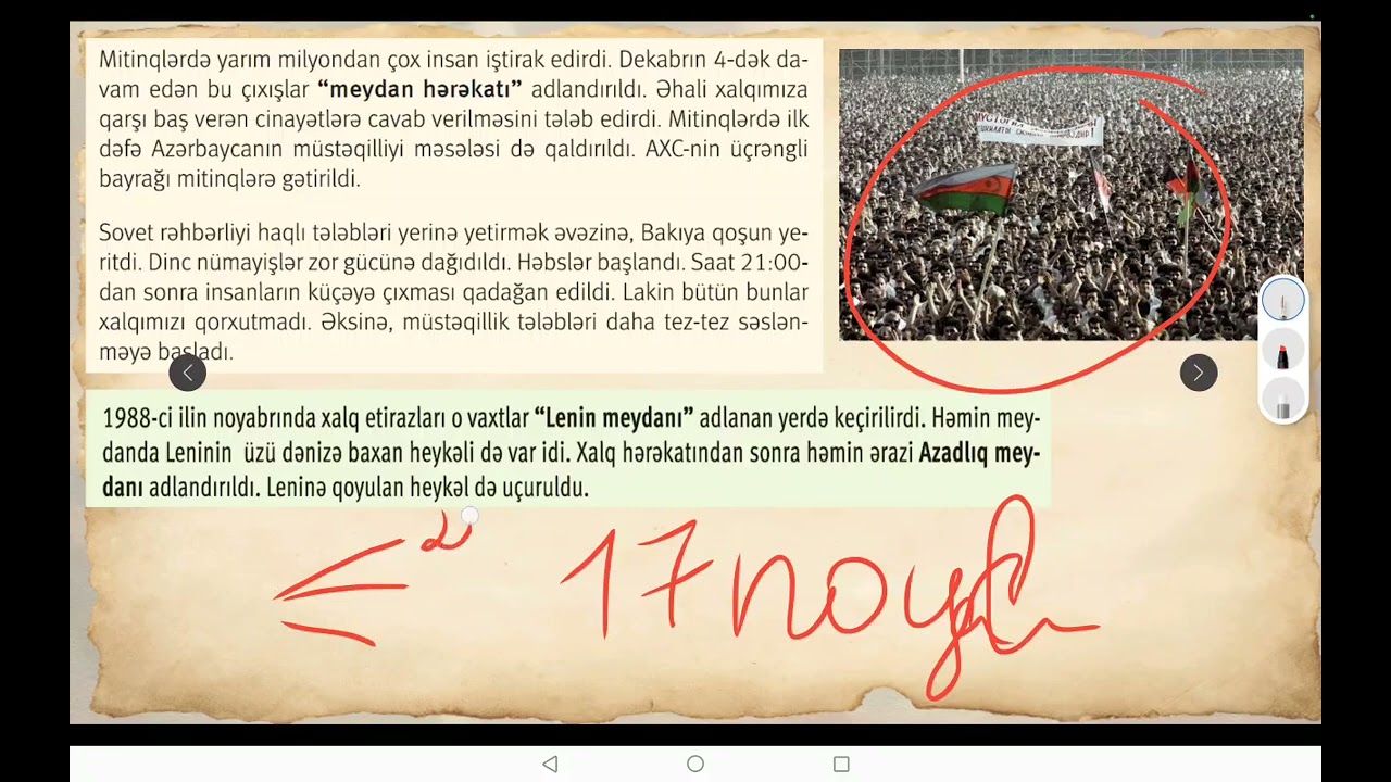 25. Mövzu. Dövlət müstəqilliyinin bərpası. 5 ci sinif Azərbaycan tarixi. #5cisinif #tarixdersleri 