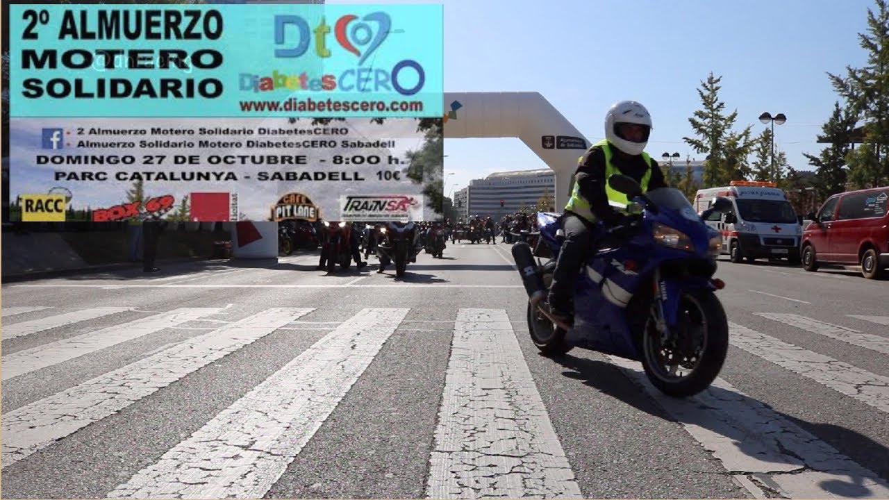 Concentracion Motera Almuerzo Solidario Diabetes cero en Sabadell