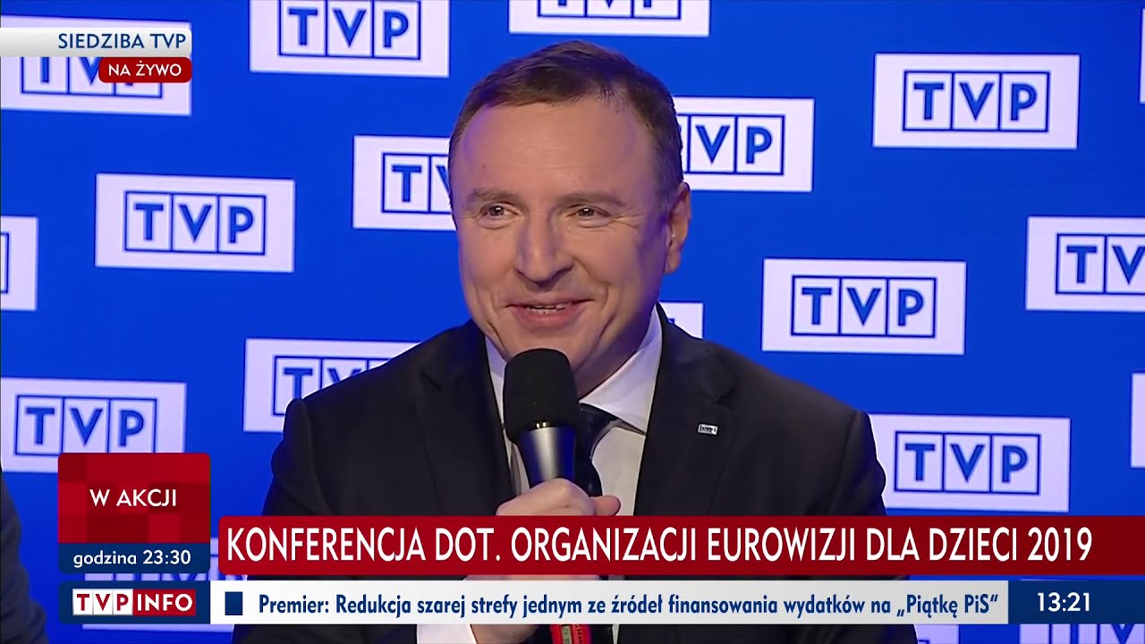 2019.03.06 • TVP INFO • 13:14 ▸ Gliwice gospodarzem Eurowizji Junior 2019 • konferencja TVP