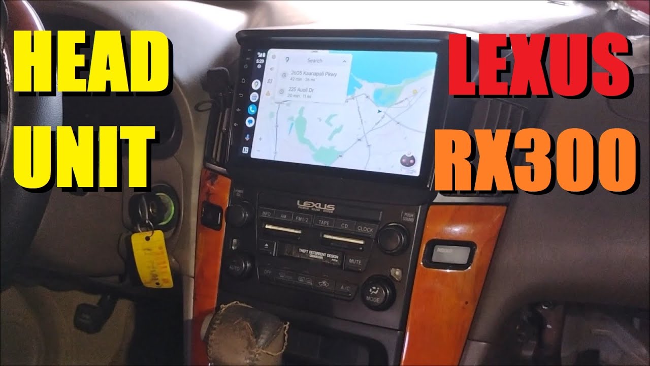 Lexus RX300 Head Unit Large Screen Apple Carplay Android Auto With Stereo Wiring