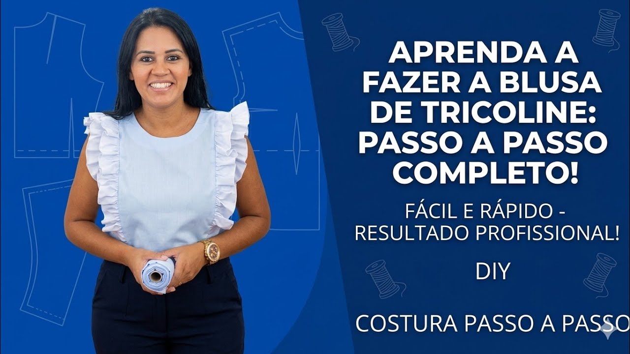 DIY Como fazer Blusa Fácil com babado_Costura fácil passo a passo para iniciantes Gisleide Novelo