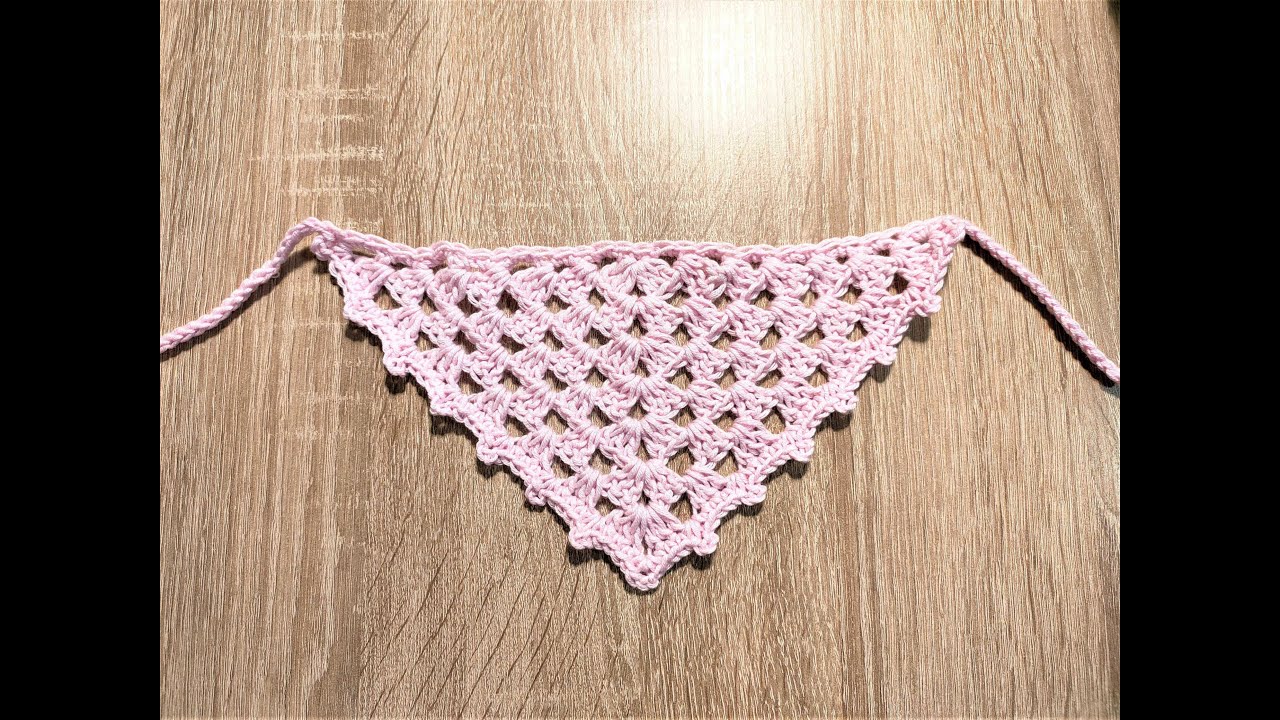 Chusteczka na głowę, na szydełku, prosta, urocza - Crochet Bandana, so cute, easy to make