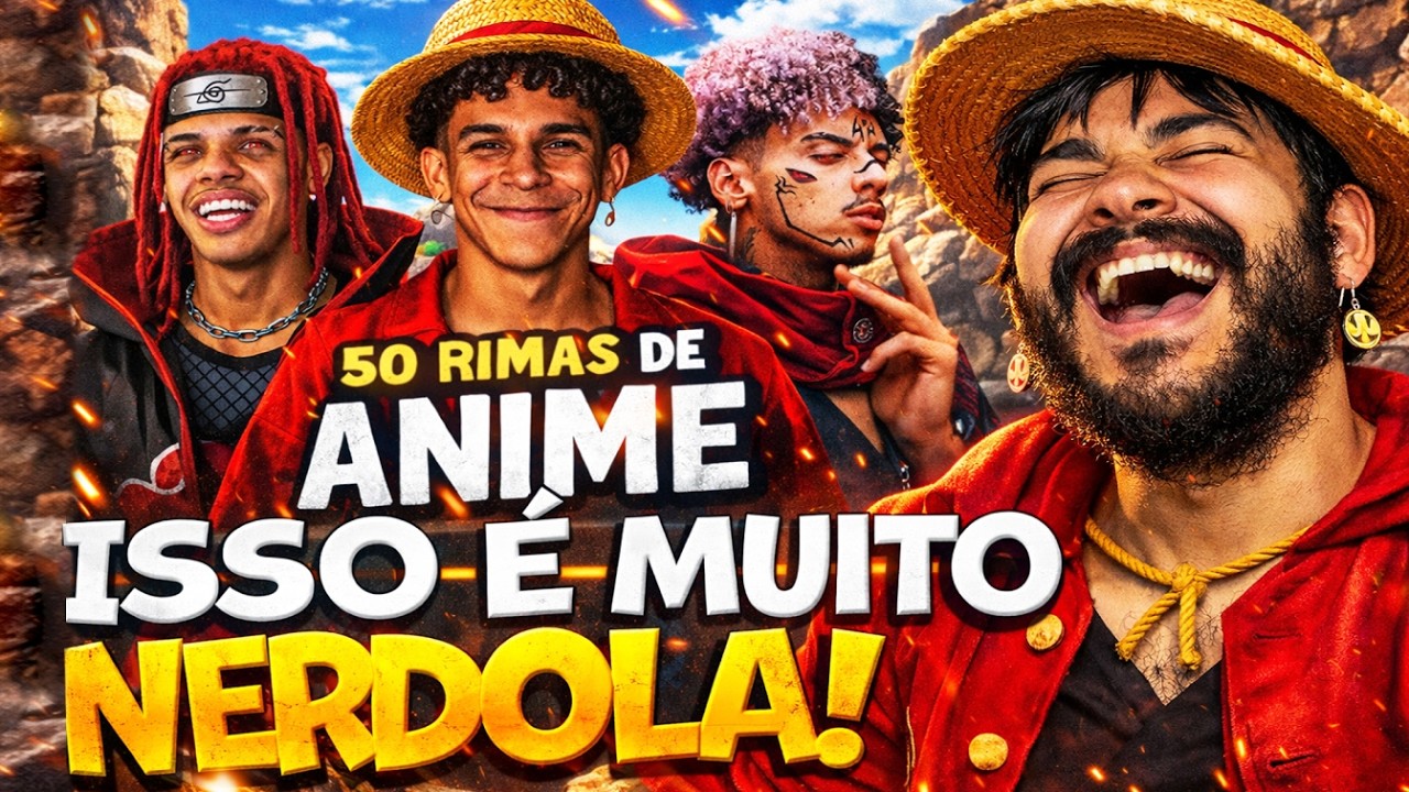REAGINDO PELA PRIMEIRA VEZ A 50 RIMAS ABSURDAS de ANIME nas BATALHAS! (EU SOU MUITO OTAKU)