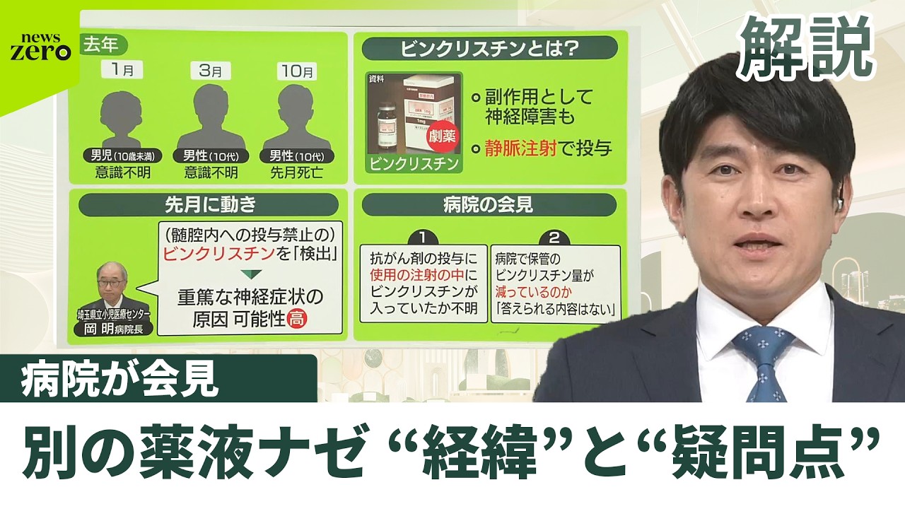 【10代患者死亡】「通常入るはずない薬液が検出」小児病院で相次ぎ重篤な神経症状