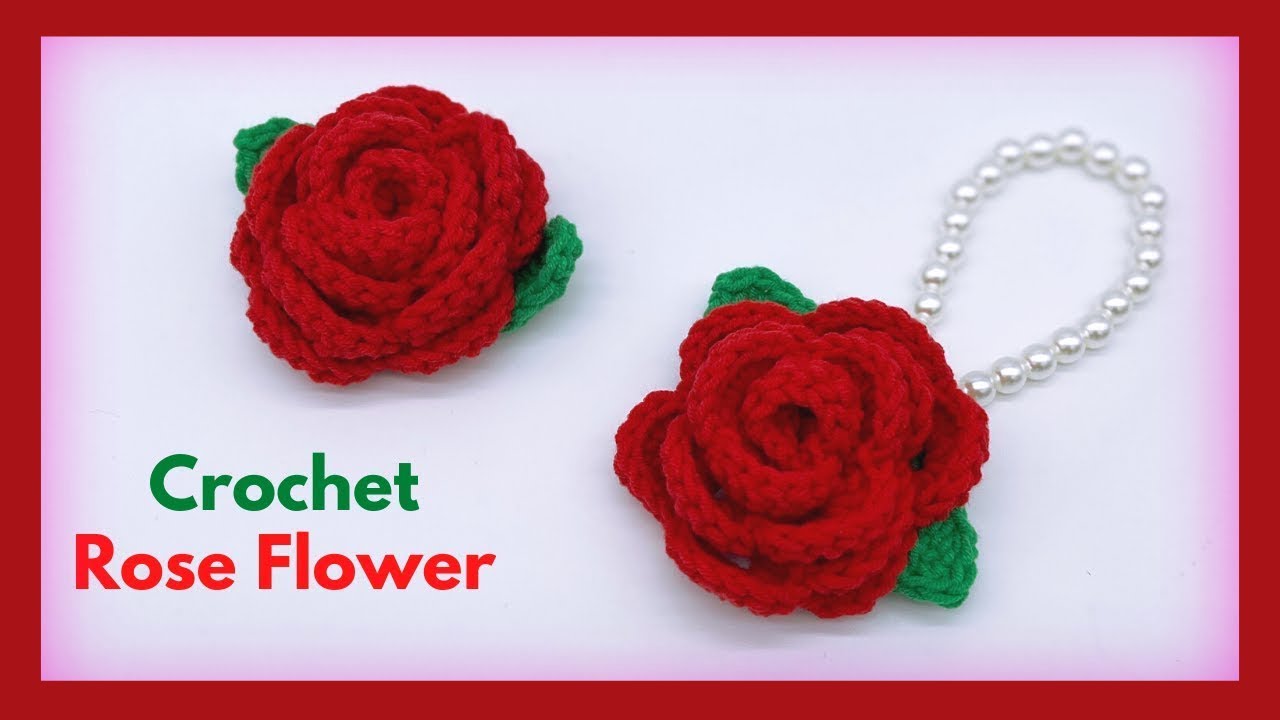 【EP70】 TRY IT!!! Crochet Rose Flower Keychain | Easy Crochet Tutorial | DIY