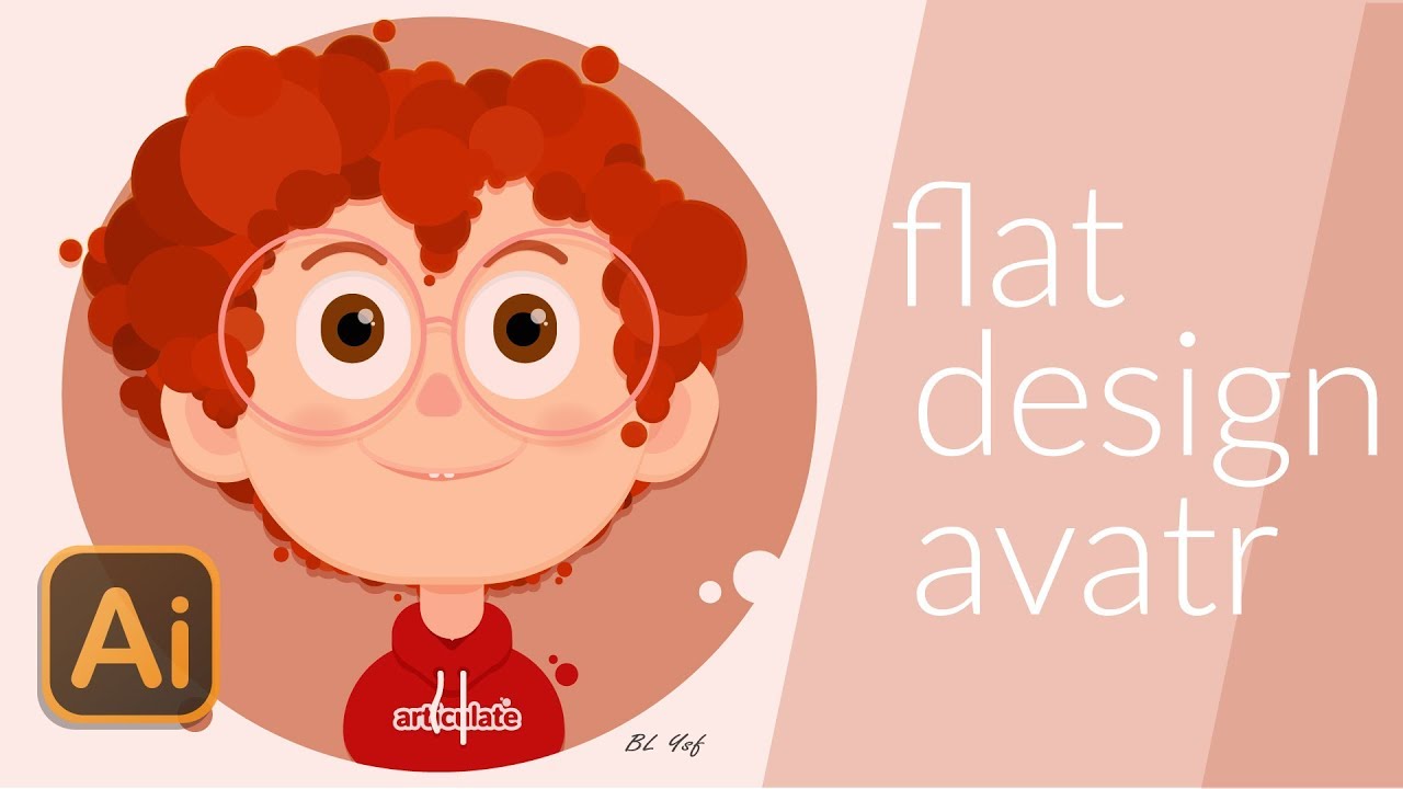 flat design avatar: no pen tool | illustrator cc