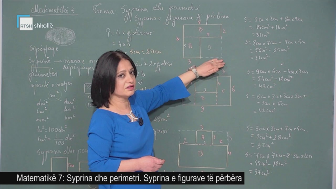 Matematikë 7 - Syprina dhe perimetri. Syprina e figurave të përbëra.