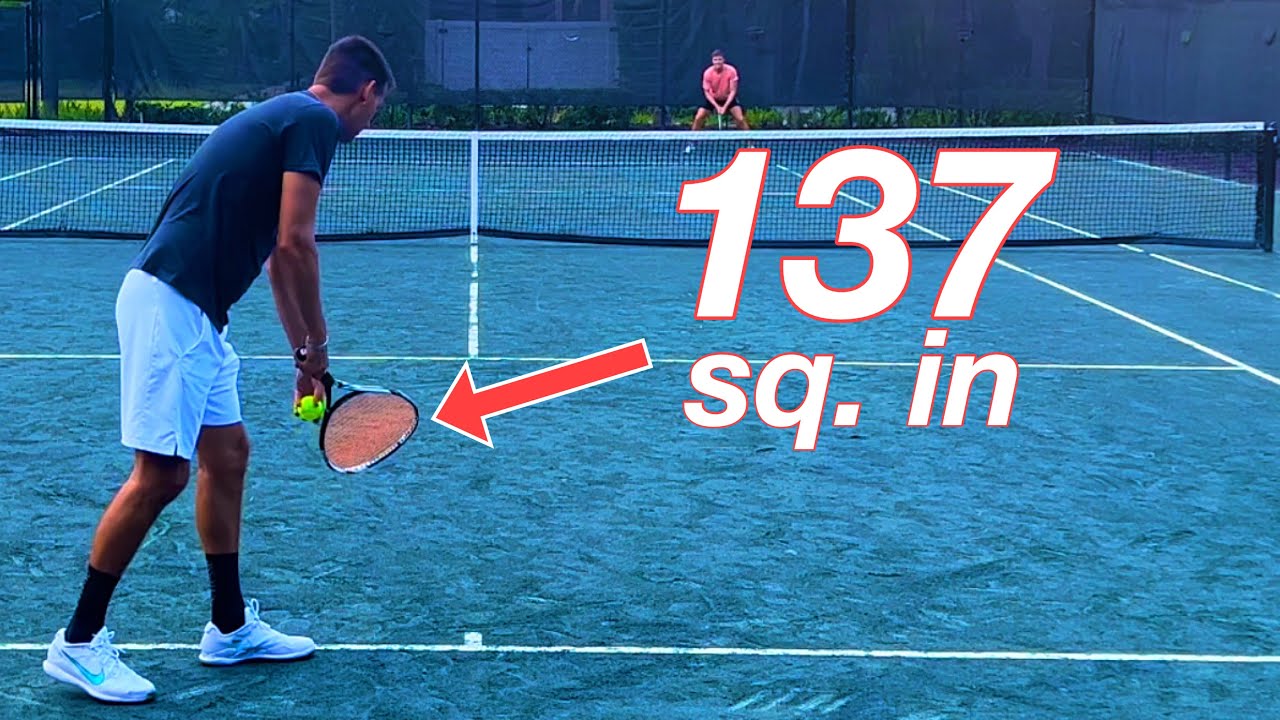 Play Testing the WORLD’S BIGGEST TENNIS RACQUET | Gamma RZR Bubba