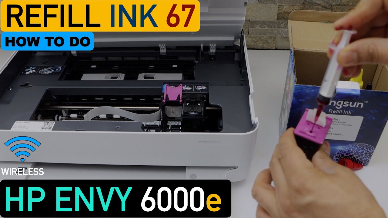 HP Envy 6000e Refill Ink Cartridges, Refill HP 67 Ink Cartridges.