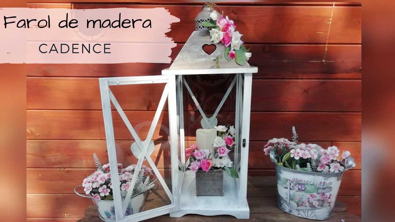 Farol de madera decorado
