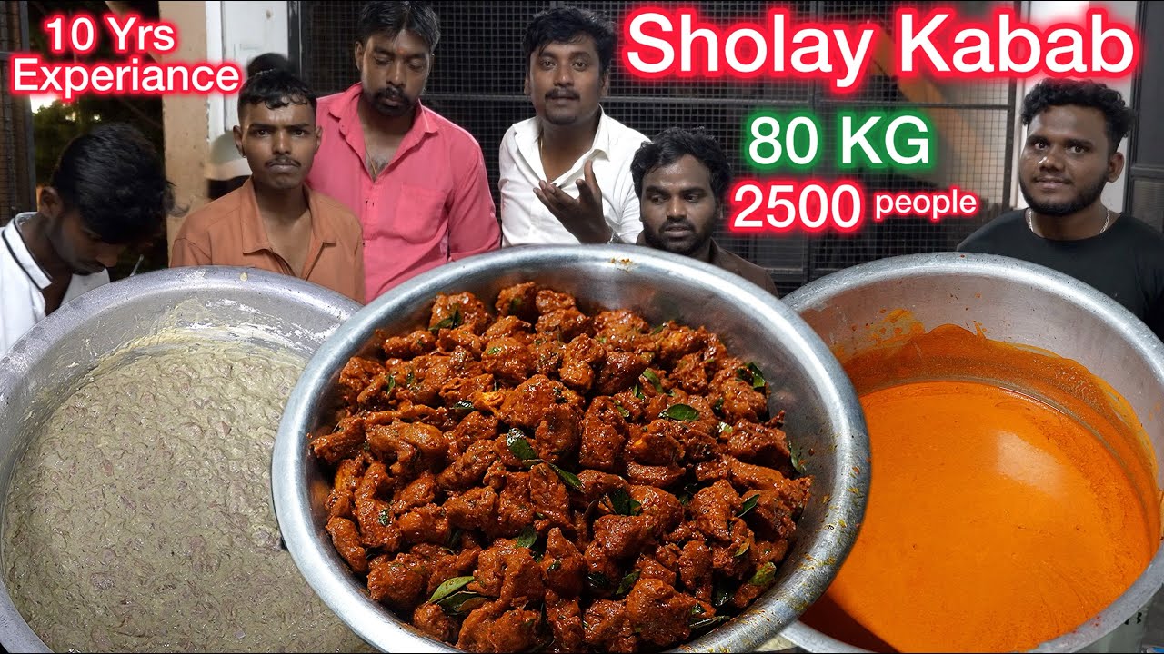 CHICKEN SHOLAY KABAB FOR 2500 PEOPLES | Marriage Style Sholay Kabab Biggest Quantity
