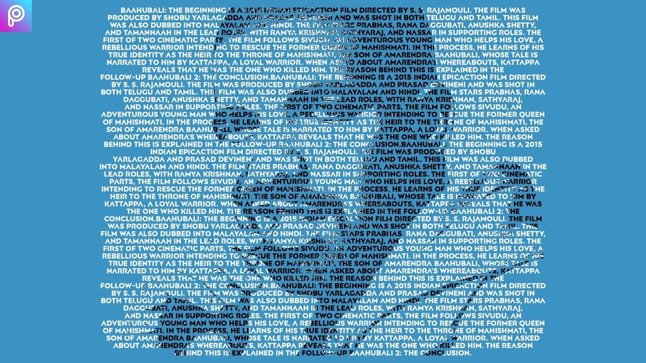 Text Portrait Effect in PicsArt