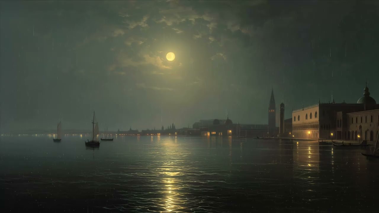 Moonlight Over the Port of Al-Ishbiliya (Seville) | Night Ambience at Medieval Dockside Ambience