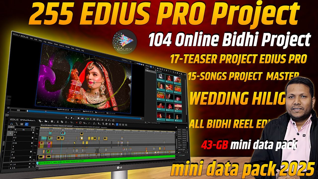 252 edius cinematic  project mini data | bidhi project reels project title project | manoj mixing