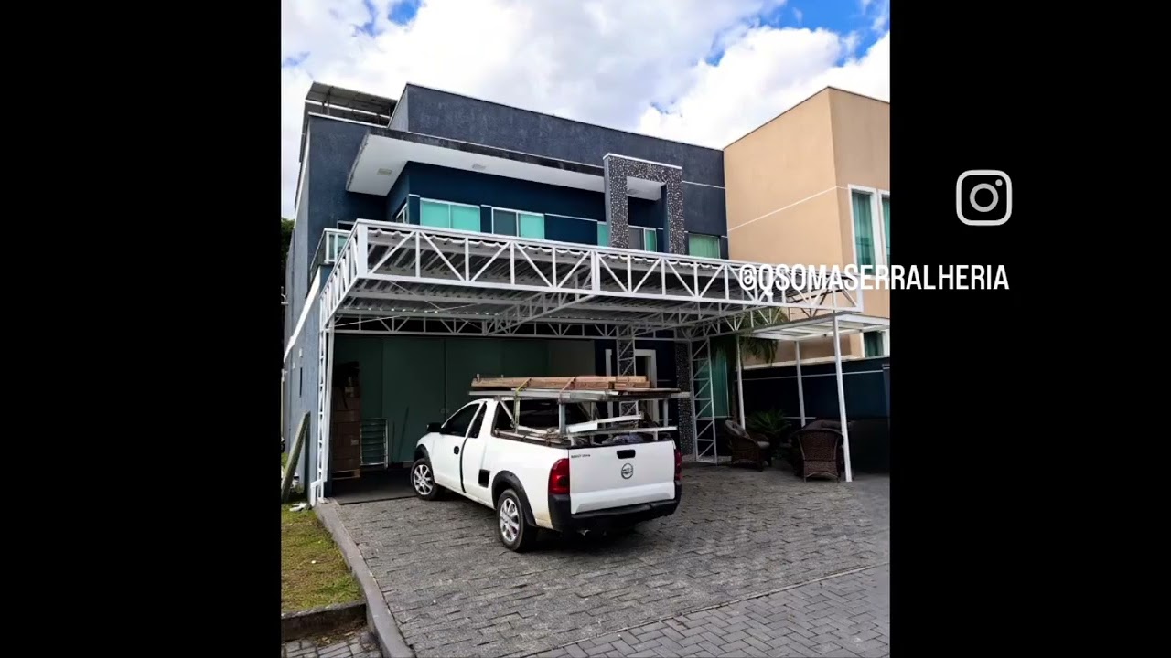 Alteração de fachada garagem em estrutura metálica sem pés direito frontais!