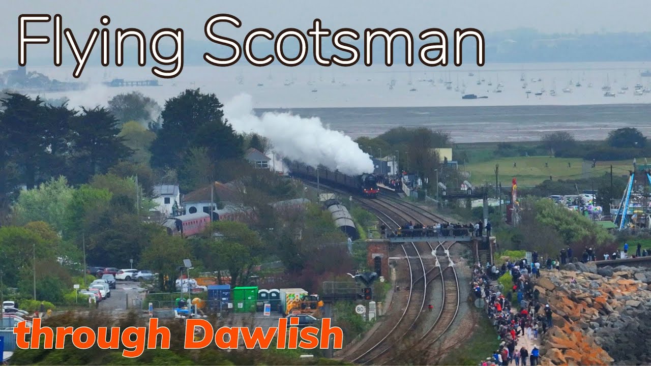 Flying Scotsman powering through Dawlish, Devon - Part 1
