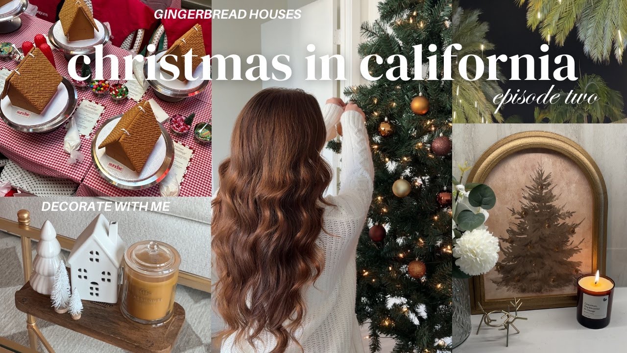 cosy christmas vlog: decorate with me, gingerbread houses + lights switch on