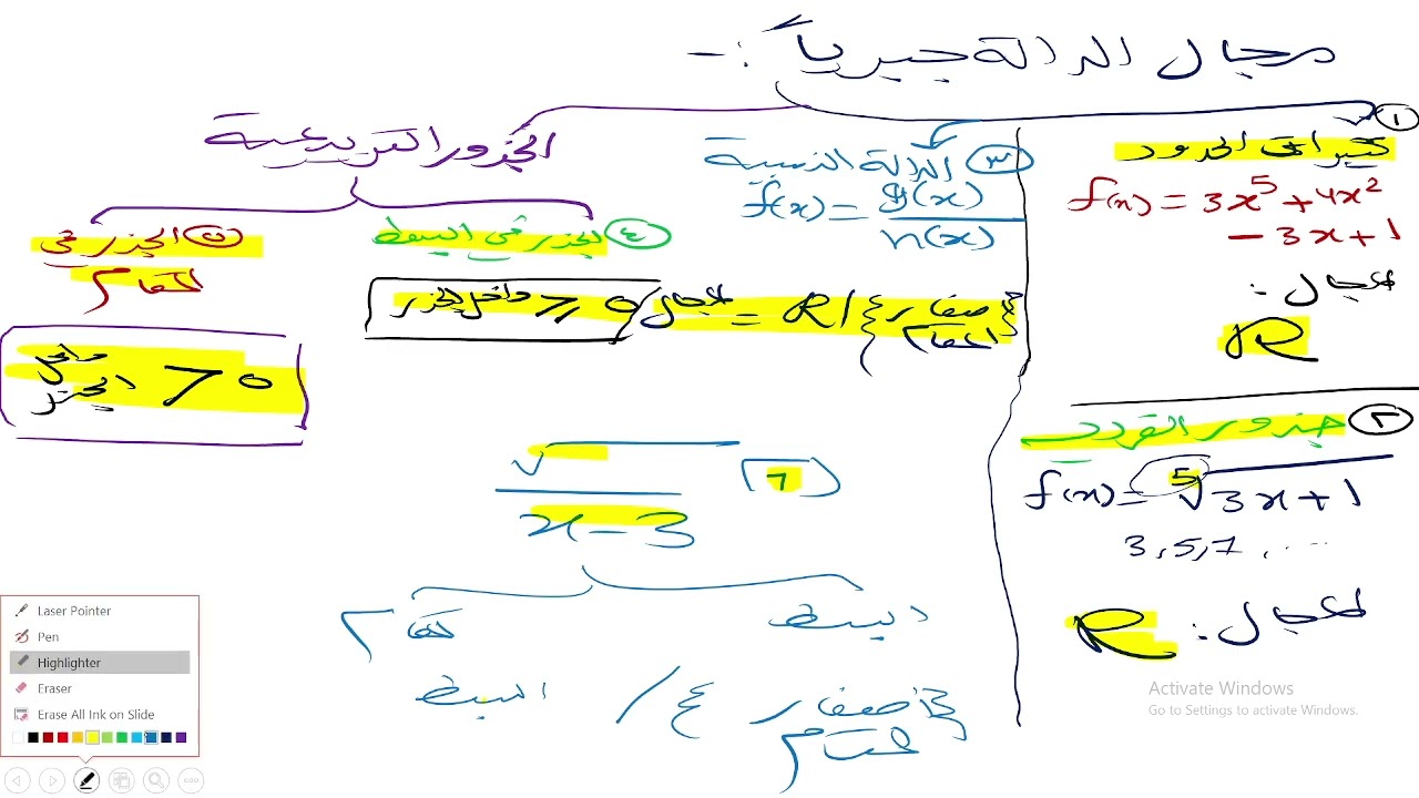 ريض363-ريض364:مجال الدالة جبريا