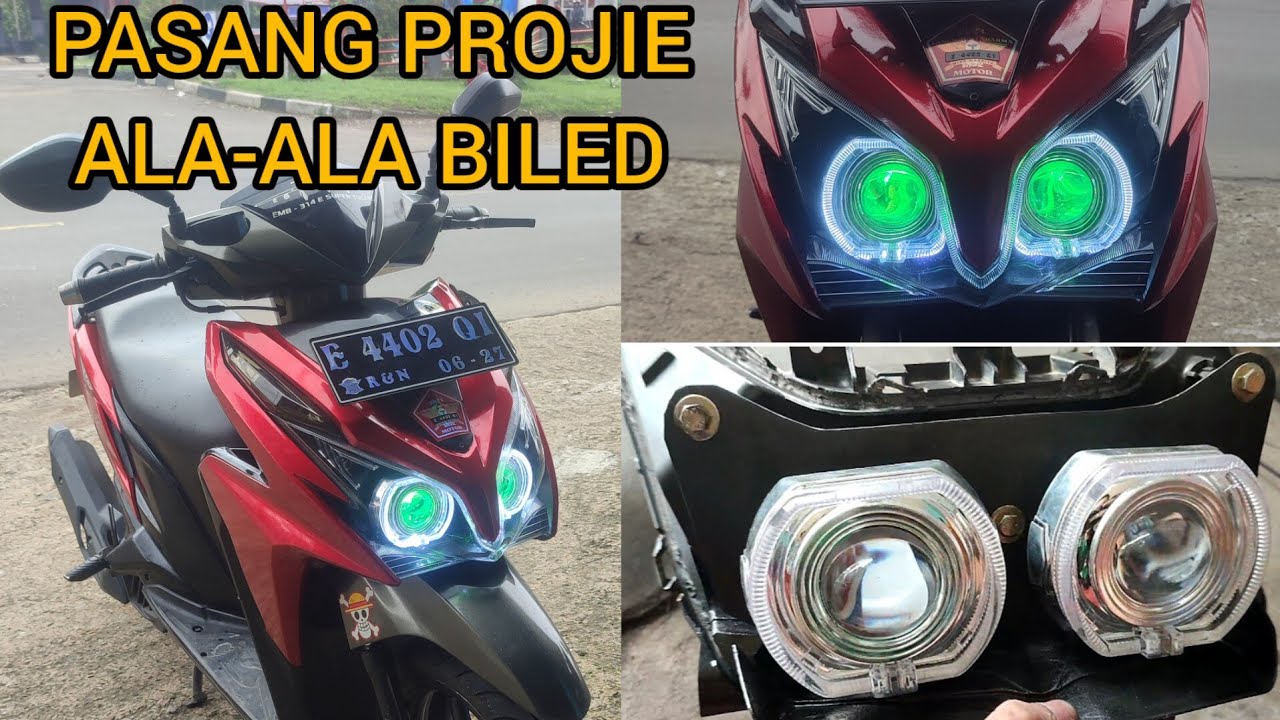 CARA PASANG LAMPU PROJIE ALA ALA BILED DI MOTOR VARIO 125 OLD