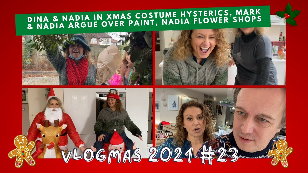 VLOGMAS 23 ДИНА И НАДЯ В РОЖДЕСТВЕНСКИХ КОСТЮМАХ ИСТЕРИКА, МАРК И НАДЯ СПОРЯТ ИЗ-ЗА КРАСКА, НАДЯ ...