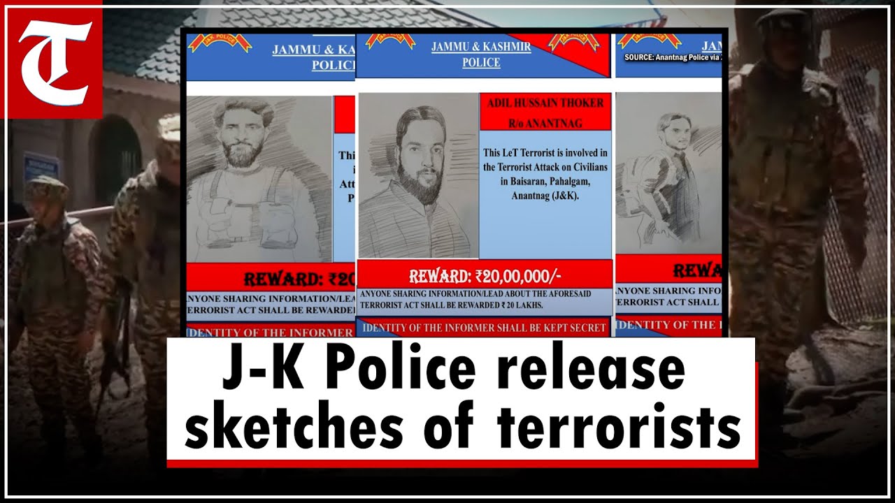 Pahalgam terror attack: J-K Police release sketches of terrorists