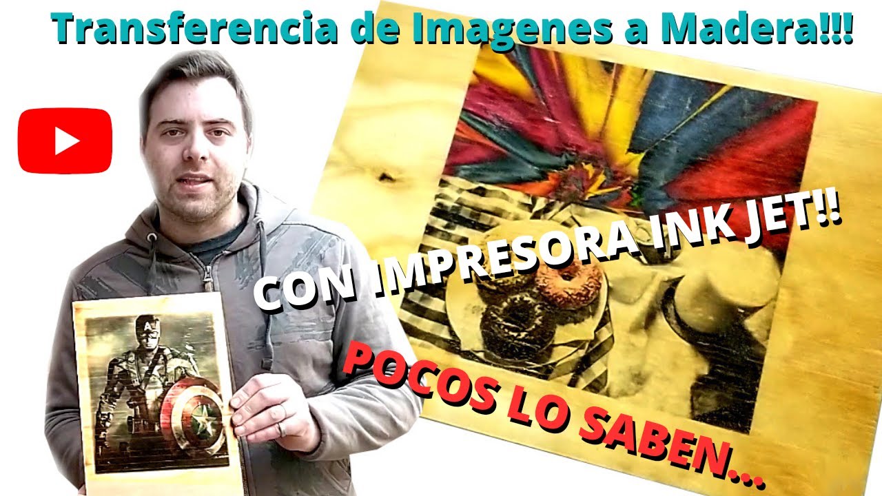 Como hacer transferencia de imagenes a Madera con tu impresora Casea - Fotos Color + blanco y negro!
