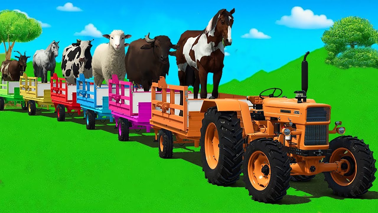 LOAD SHEEPS, RAMS, BUFFALO, HORSES, COWS, GOATS & TRANSPORT WITH TRACTORS - FS25