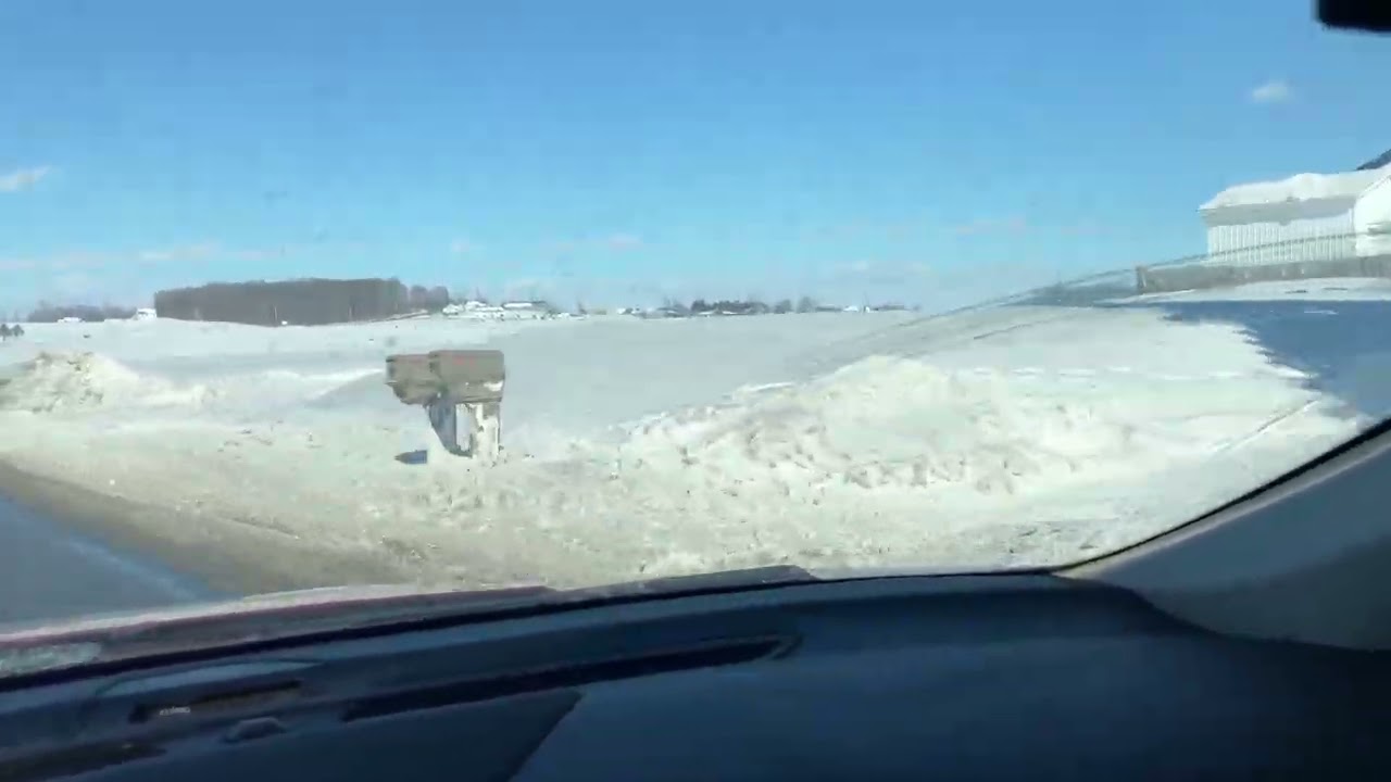 Повозки и лошади амишей в снежный день