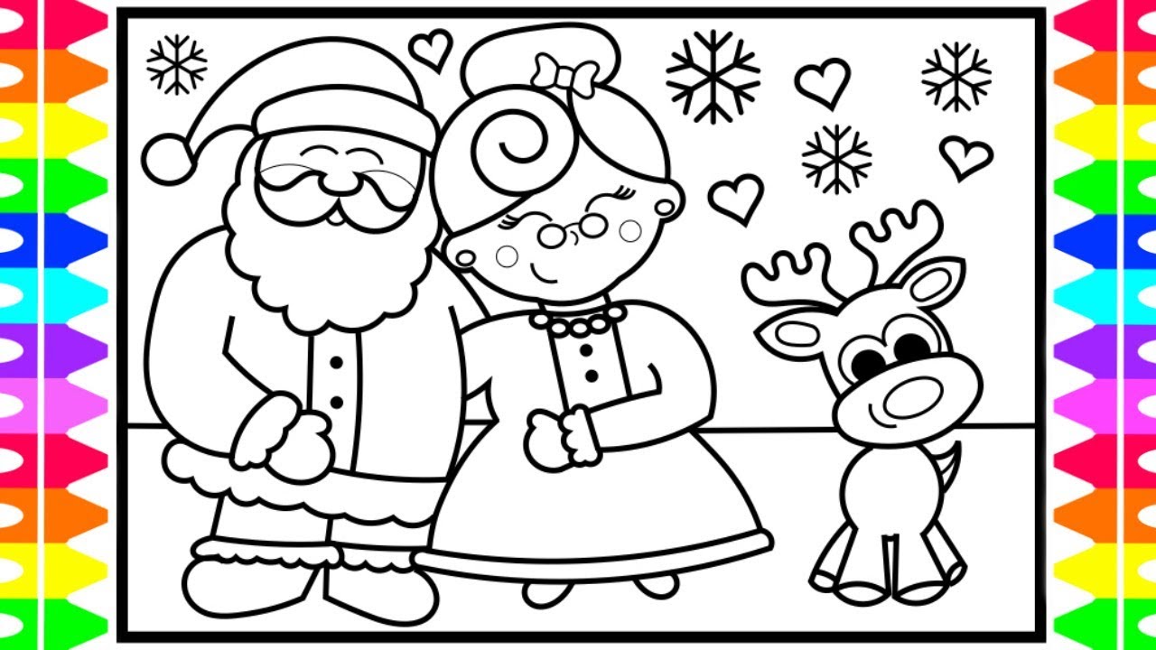 How to Draw SANTA CLAUS and MRS. CLAUS Step by Step for Kids | Santa and Mrs. Claus Coloring Pages