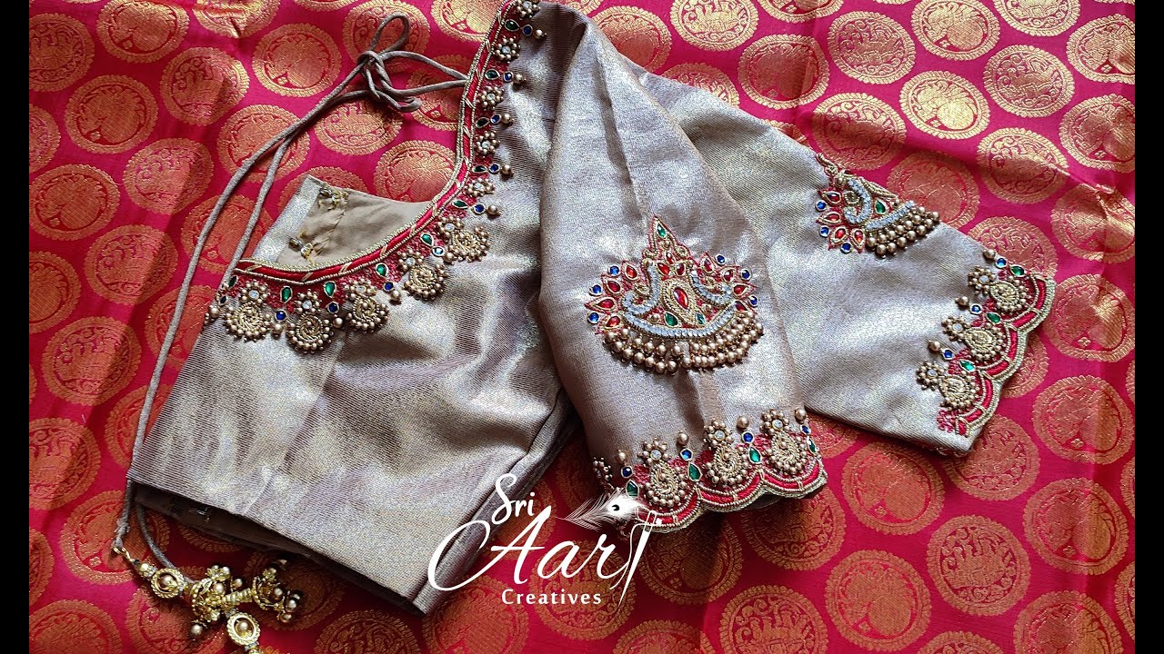 Aari Work Blouse - Antique Jewelry Bridal Blouse Design @sriaaricreatives