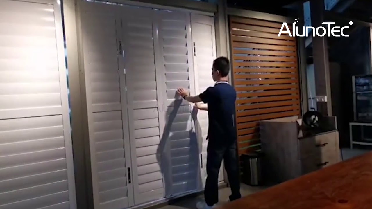 AlunoTec Biofolding Louver Shutter Jalousie Door with adjustable blades