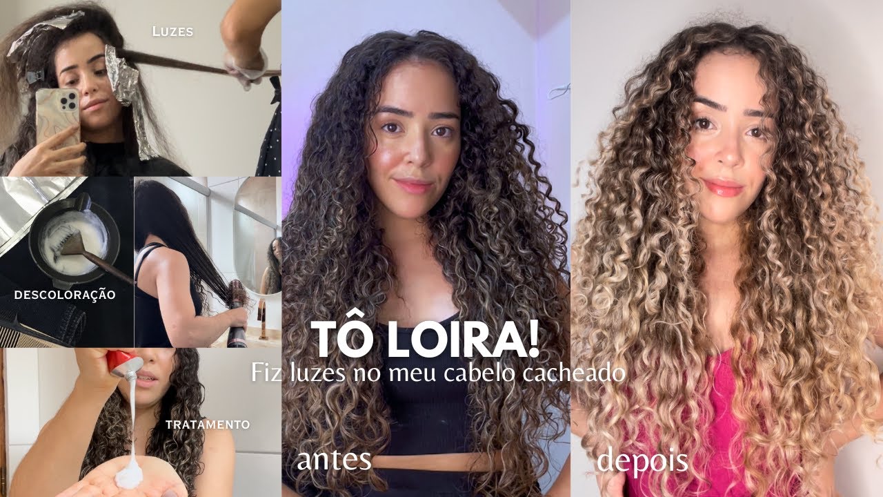 Meu Segredo para Fazer LUZES NO CABELO CACHEADO sem Danificar