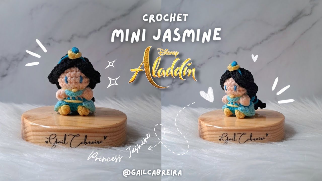 Crochet Mini JASMINE 🩵 | Disney Princess Jasmine Amigurumi for keychain