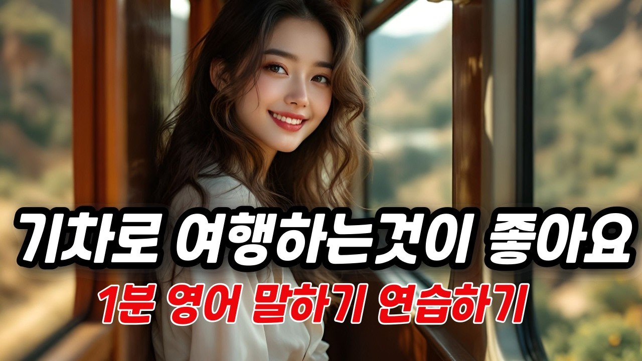 [중간 광고 없음 - 한글 해설 부분 삭제] 46. 1분 영어 말하기 연습 자료로 활용해 보세요. (주제 - 기차로 여행하는 것이 좋아요) - 연습하기 편 영어말하기 일상 영어듣기