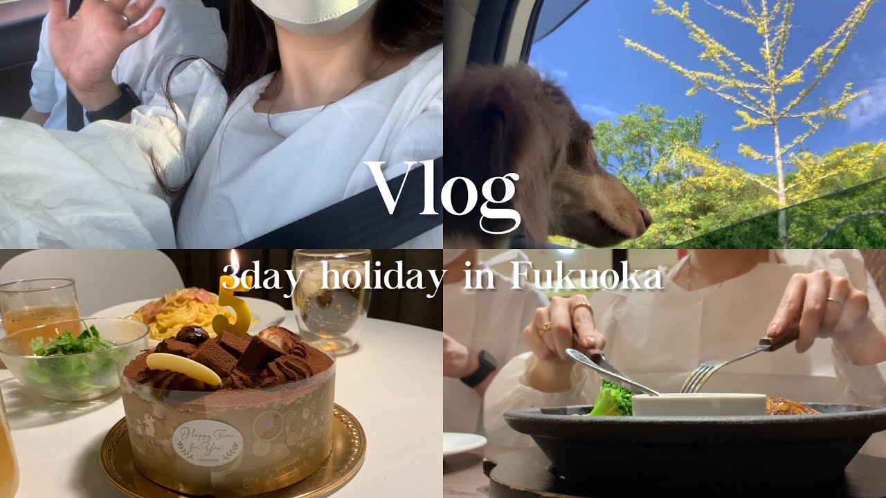 【vlog】夫(推し)との福岡デートvlog👩🏻‍❤️‍👨🏻 | 私がyoutubeを始めた理由,5万人記念のお祝い🎂