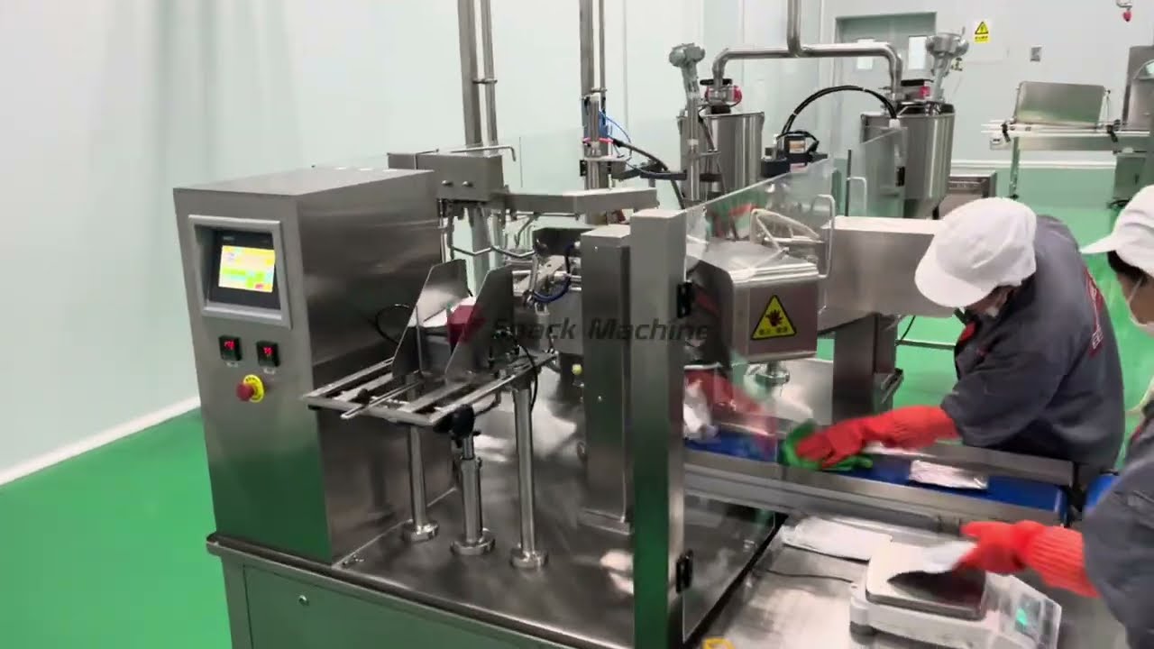 High-Speed Peanut Packaging: Double Pump Premade Bag Machine in Action