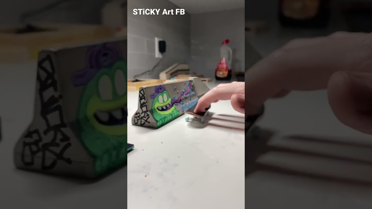 $4 Amazon Budget Wood Setup with bearings #slomo #satisfying #fingerboard #fypシ