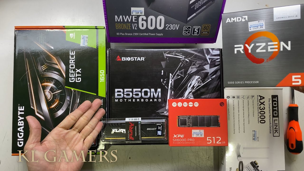 AMD Ryzen 5 5600G Biostar B550MH GIGABYTE GTX1650 Gaming PC Build