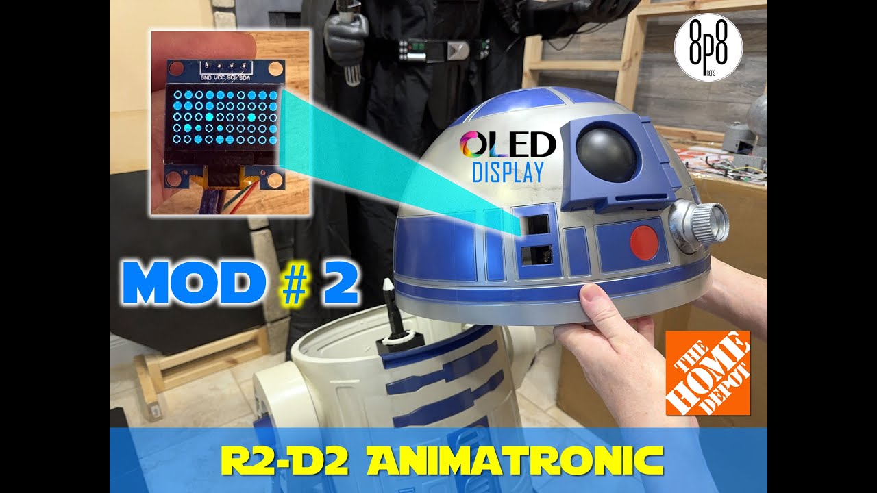 R2-D2 Mod #2 для Home Depot Animatronic OLED Logic Display #starwars #mods #diy #howto #oled #r2d2