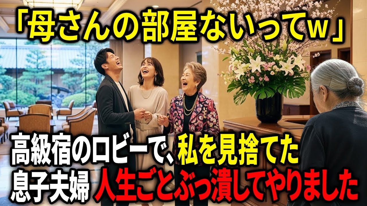 「お客様のお部屋のご予約がございません」3泊4日の家族旅行で私の予約だけがキャンセルに…嘲笑する息子夫婦に、私は黙って帰宅→即、家ごと更地にしてやると【シニアライフ】【60代以上の方へ】