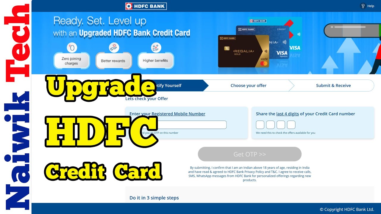 Как обновить кредитную карту HDFC Bank онлайн