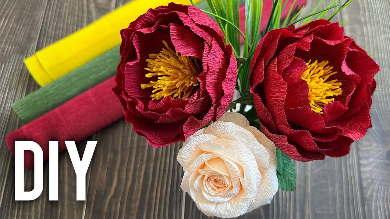 How To Make Peony Crepe Paper Flower DIY Decoration Ideas