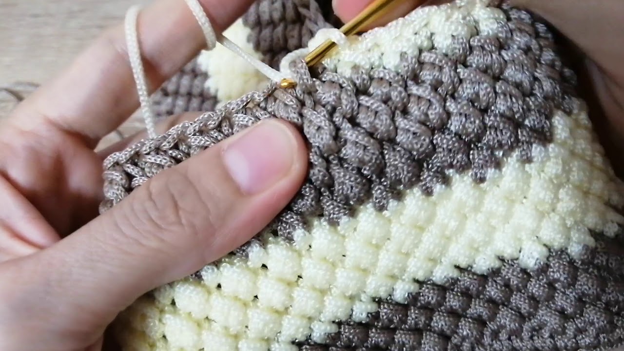 PP​ rope​ technical​​- Lai​ Thai​ stitch​ | แชร์เทคนิค​ การถักเชือกร่ม​ สลับสี​ ลายหยดน้ำ