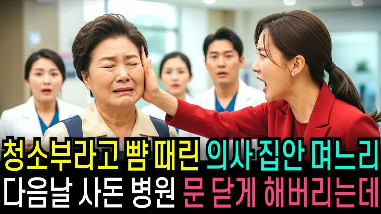 병원에서 청소부를 뺨 때린 며느리, 다음 날 사돈이 그 병원을 통째로 인수했다는 소식에 모두가 얼어붙었다