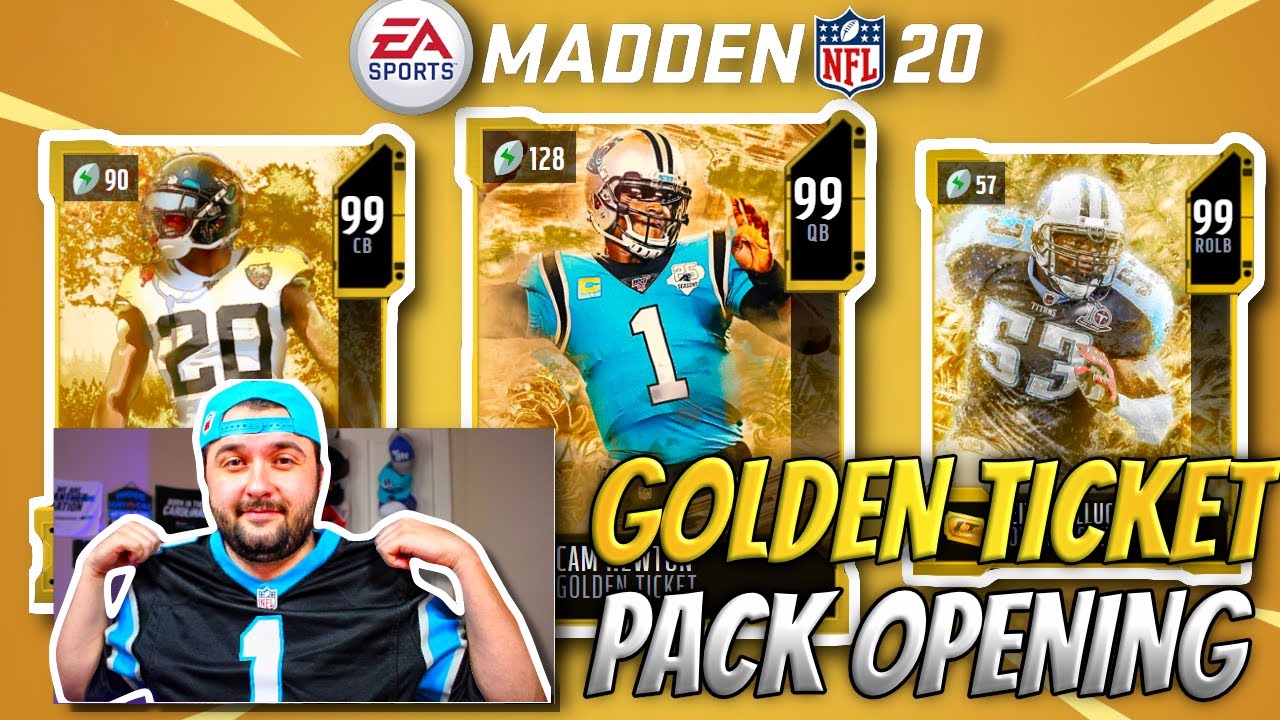 GOLDEN TICKET CAM NEWTON JALEN RAMSEY AND KEITH BULLUCK PACK OPENING!! Madden 20 Ultimate Team